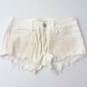 American Eagle Outfitters White Sequin Shorts Size 0 SKU 68